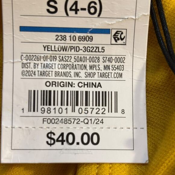 Shade & Shore NWT Women's Yellow Shell Stitch One Piece Size Small - Picture 7 of 7